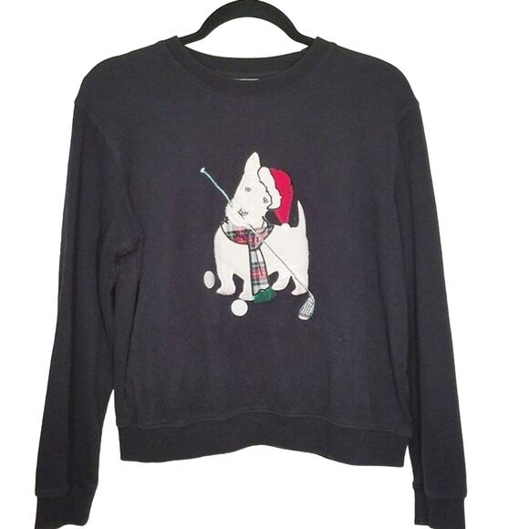 EP Pro Golf Santa Scottie Dog 100% cotton Sweater Size Small - Picture 2 of 7